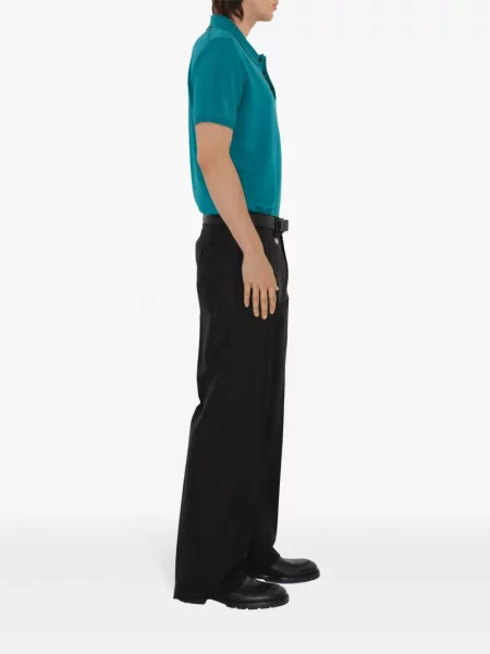 Scurt tricou polo Burberry de lână verde