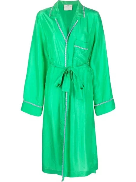 Palton Forte_forte de mătase verde