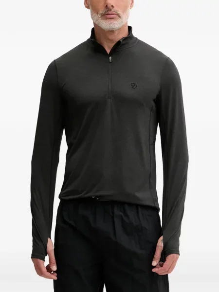Hanorac cu fermoar Fjallraven cu broderie negru