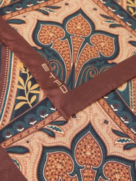 Копринен шал Etro с пейсли десен кафяво