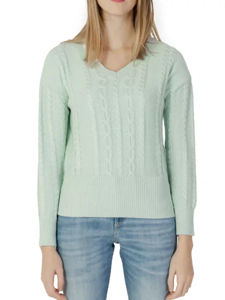 Pulover Guess cu decolteu în V albastru