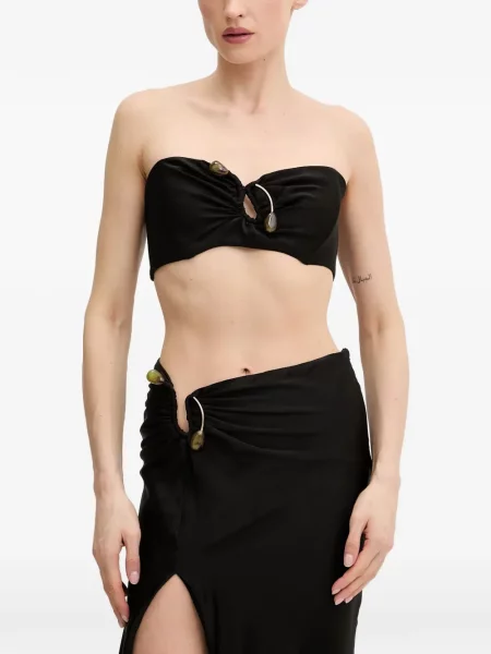 Top Bardot negru