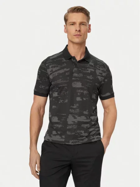BOSS Tricou polo Active Repeat negru