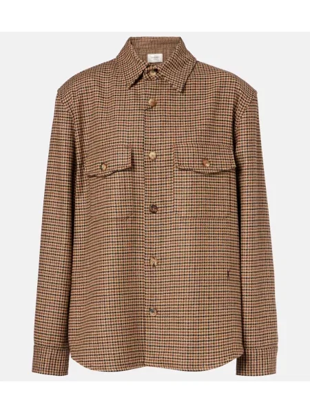 Top Saint Laurent w pepitkę brązowy