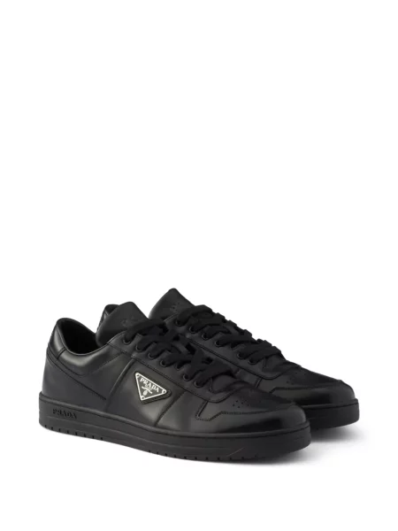 Bőr sneaker Prada fekete