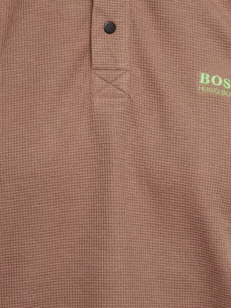 Tricou polo Boss din jerseu maro