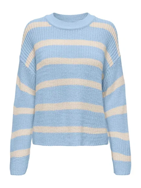 JDY Pulover JDYJUSTY albastru deschis / natural alb