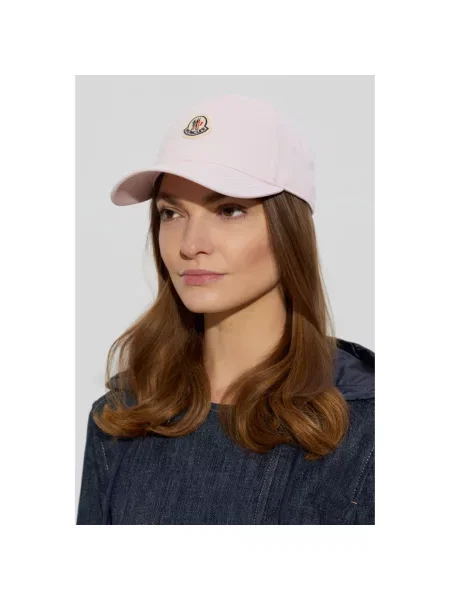 Czapka z daszkiem Moncler z logo różowa