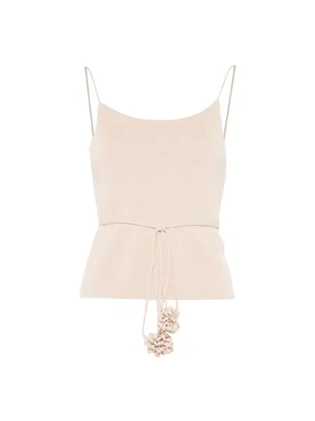Top By Malene Birger bez rękawów beżowy