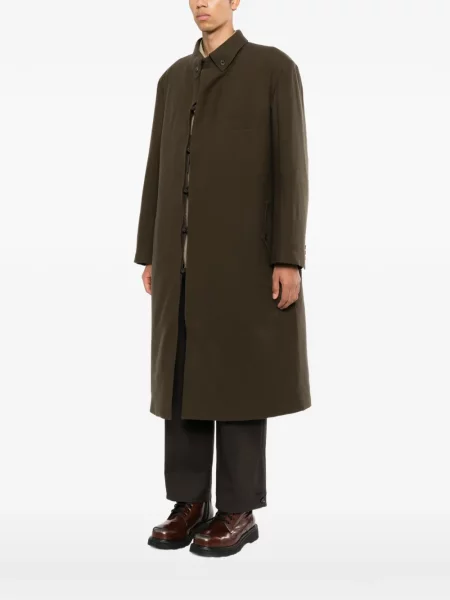 Фланелено препасан палто Yohji Yamamoto зелено