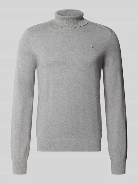 Sweter z dzianiny o kroju regular fit z golfem Lerros błękitny