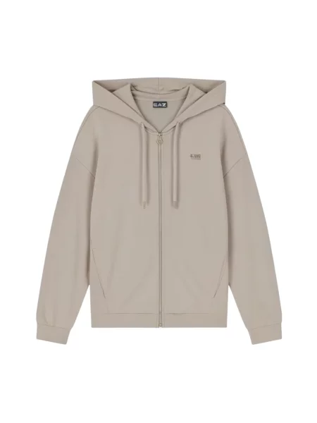 Bluza rozpinana Emporio Armani Ea7 z modalu brązowa