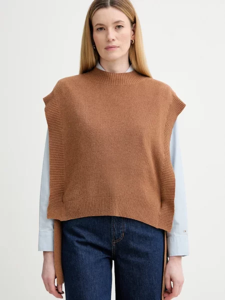 Вълнен елек A.P.C. Pull Mathilde кафяво