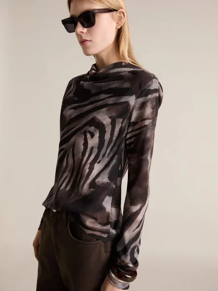 Лонгслів MANGO коричневий