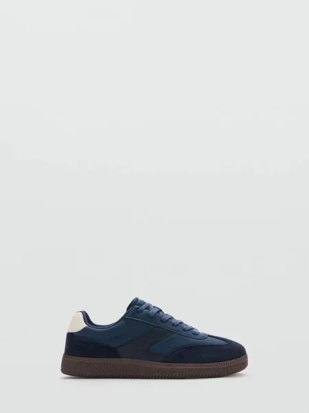 Buty sportowe z połączenia materiałów Teen 42 MANGO TEEN niebieski