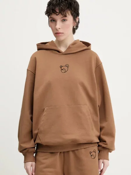 Inbetweeners bluza z kapturem z aplikacją brązowy