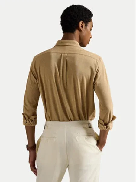 Srajca Polo Ralph Lauren z dolgimi rokavi bež