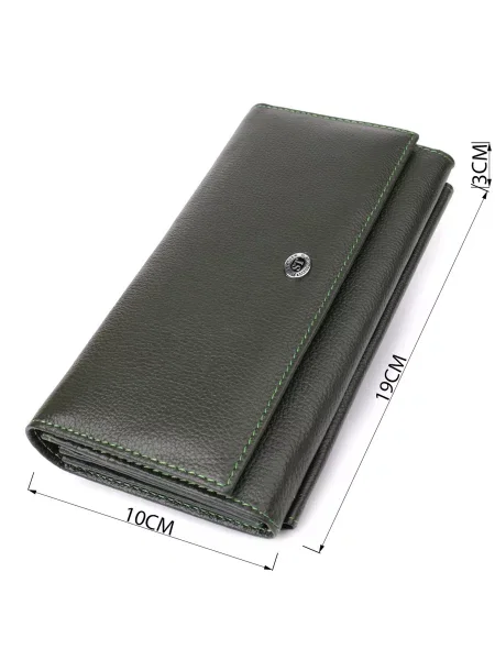 ST Leather Accessories Гаманець Шкіра зелений