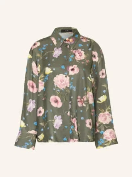 Oui Košile tmavě zelená / starorůžová / tmavě žlutá