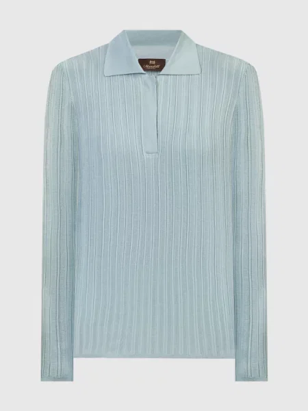 Шелковое поло Enrico Mandelli голубое