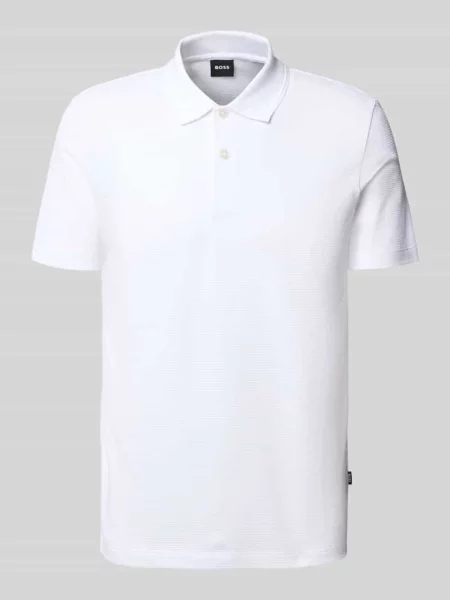 Koszulka polo o kroju regular fit z mieszanki bawełny Boss białe