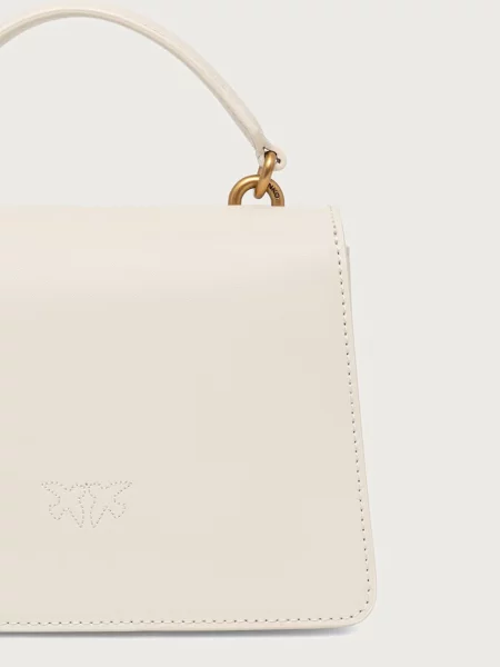Pinko чанта crossbody дамска от кожа бежово