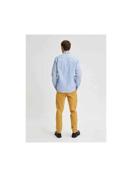 Koszula casualowa o kroju regular fit z mieszanki bawełny model ‘REGRICK’ Selected Homme niebieska