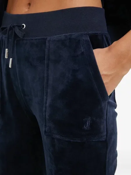 Pantaloni Juicy Couture din velur albastru