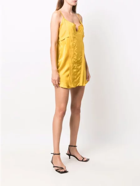 Rochie Diesel din satin de costum galben