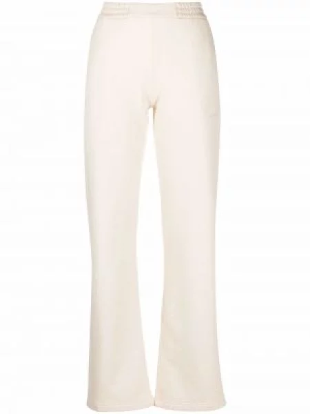 Pantaloni Off-white evazate alergare alb