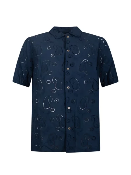 Cămașă Mc2 Saint Barth cu broderie cu model paisley albastru
