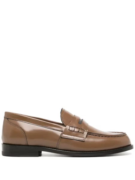 Pantofi loafer Fabiana Filippi din piele slip-on maro