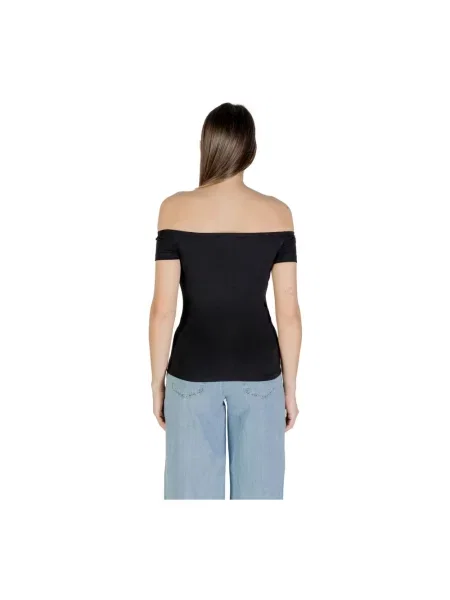 Koszulka Calvin Klein Jeans z krótkim rękawem z dekoltem w łódkę czarna
