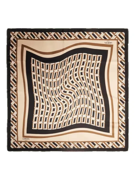 Fular Lancel de mătase cu imprimeu geometric