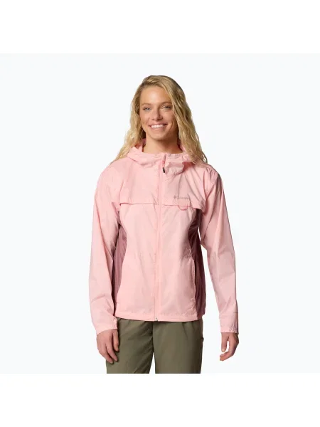 Geacă de vânt pentru femei Columbia Crested Canyon Windbreaker pink sand/fig roz