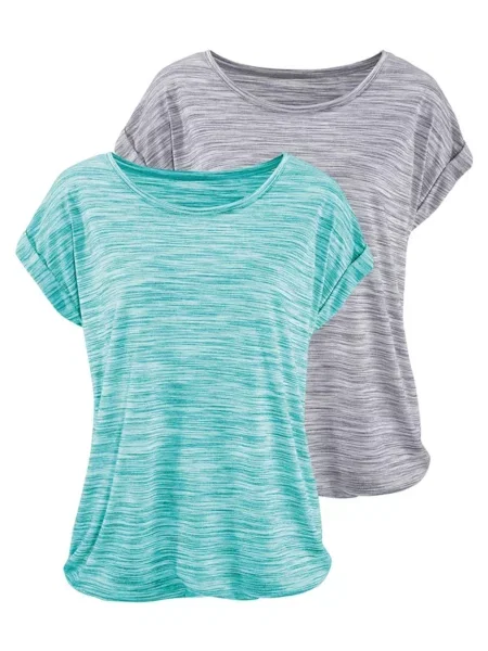 BEACH TIME Tricou amestecat / turcoaz gri