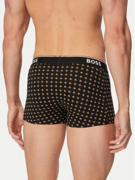 BOSS Boxerky Power / čierna / biela béžová