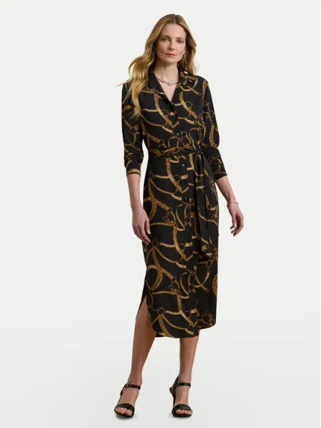 LAUREN RALPH LAUREN Rochie tip cămașă Straight Fit negru