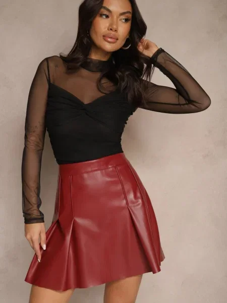 Fustă Annielle bordo