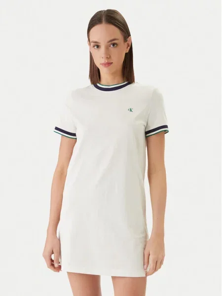 Calvin Klein Jeans Sukienka codzienna Biały beżowa