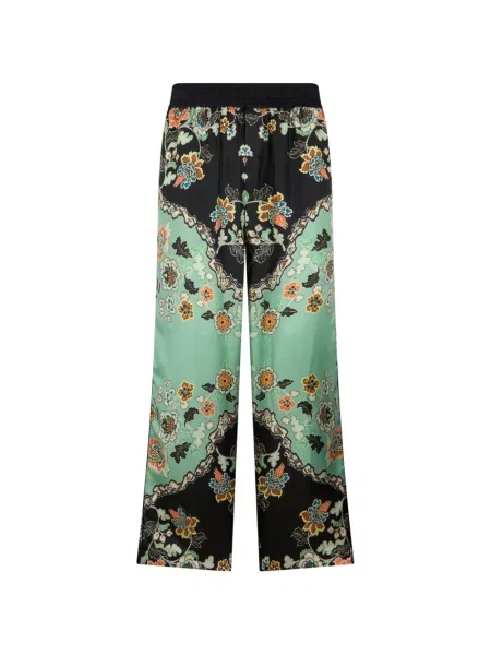 Pantaloni Roberto Cavalli cu model floral cu imagine negru