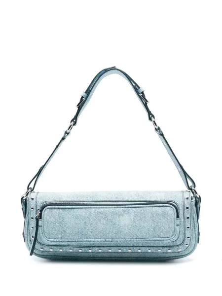 Чанта By Far с шипове синьо