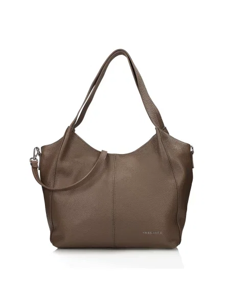 Кожаная сумка Toscanio бежевая