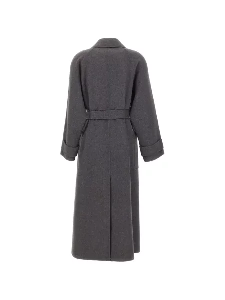Cu centură palton Kaos cu rever gri