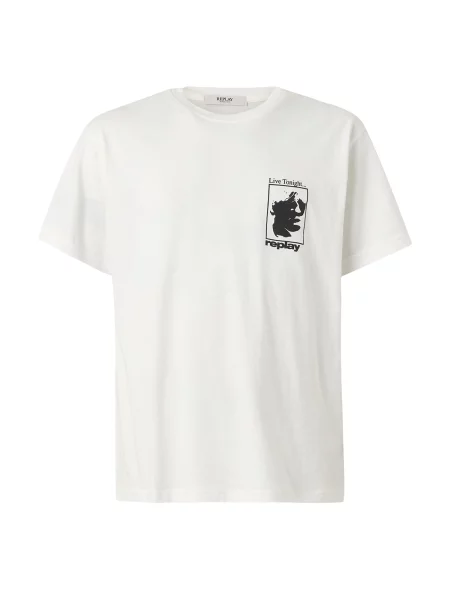 REPLAY Tricou negru alb