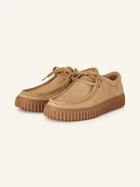 Mokasyny Clarks sznurowane casual brązowe