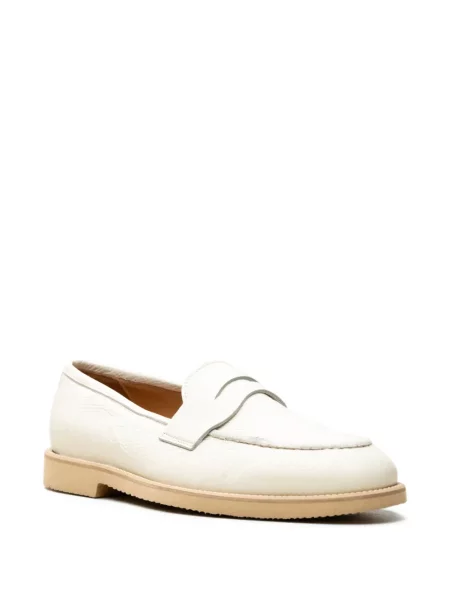 Pantofi loafer Chuckies din piele alb