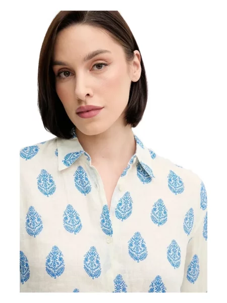 Cămașă Mc2 Saint Barth de in cu imagine cu model paisley alb