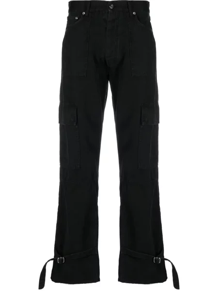 Cargo kalhoty Off-white s přezkou bílé