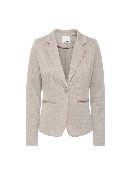 Marynarka Ichi w jodełkę żakardowa beżowa